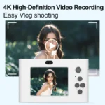 Digital camera highlighting zoom lens and controls