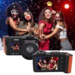 4K 70MP DSLR camera front view with double screens