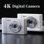 Front view of 50MP 4K digital selfie camera with 2.4 inch screen