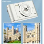 Close-up of lens with 5-40mm focal length on digital camera