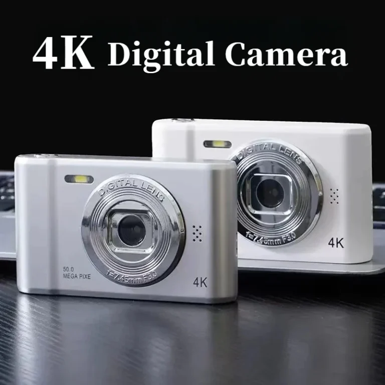 Front view of 50MP 4K digital selfie camera with 2.4 inch screen