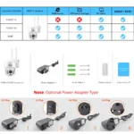 TPTEK 4MP PTZ WiFi IP camera installed outdoors on wall