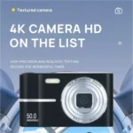 Portable 50MP digital camera with 16x zoom lens