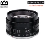Side view of 50mm F1.7 metal manual focus lens for DSLR