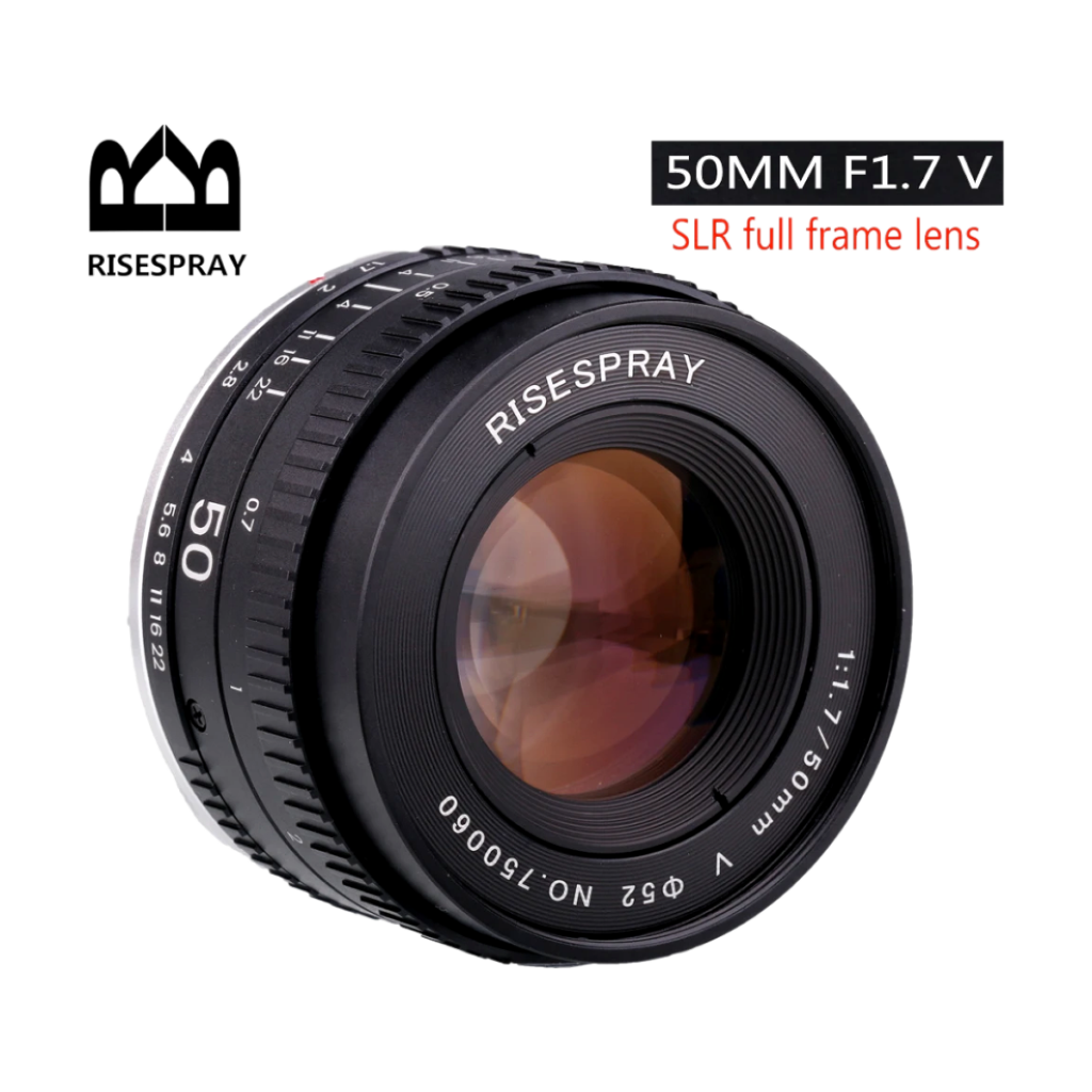 RISESPRAY 50mm F1.7 manual focus prime lens front view
