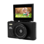 Retro mirrorless 75MP 5K digital camera with 3 inch screen front view