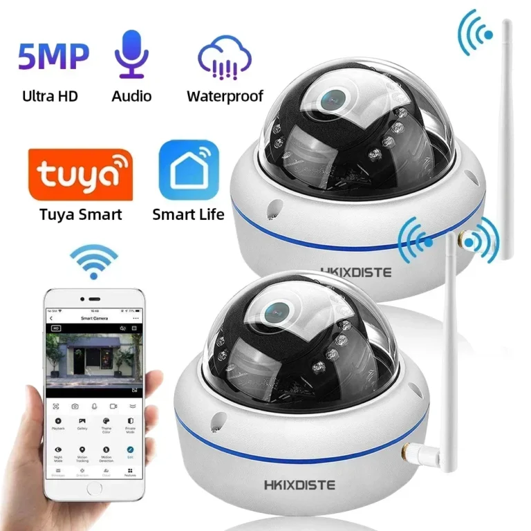 5MP Tuya Smart Life Wifi waterproof dome security camera front view