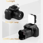 BAJEAL camera with accessories including charging cable and lens case