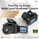 Back view showing 2.8-inch flip LCD screen on digital camera