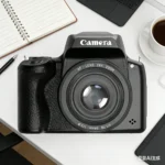 Front view of 68MP digital camera with flip screen and 28X zoom