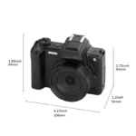 Portable black 68MP HD digital camera capturing video