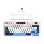 APAYADO K82 82-key black mechanical keyboard with RGB backlight and metal knob