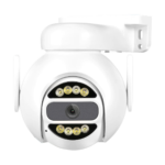 8MP 4K WiFi PTZ security camera with white waterproof housing