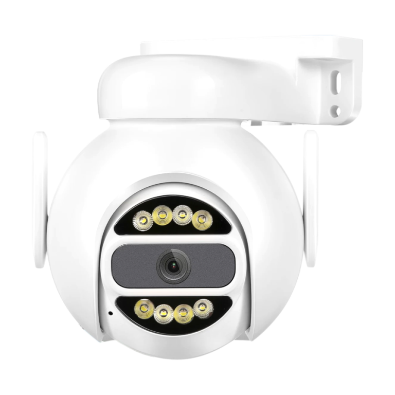 8MP 4K WiFi PTZ security camera with white waterproof housing