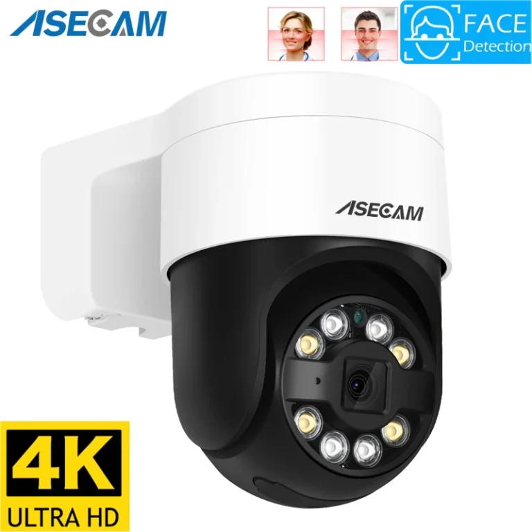 8MP 4K PTZ IP dome camera with AI face detection and color night vision