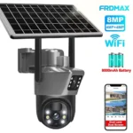 8MP 4K WiFi solar outdoor dual lens PTZ security camera front view