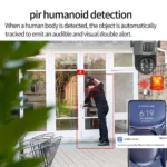 8MP 4K outdoor solar PTZ security camera showing adjustable angles