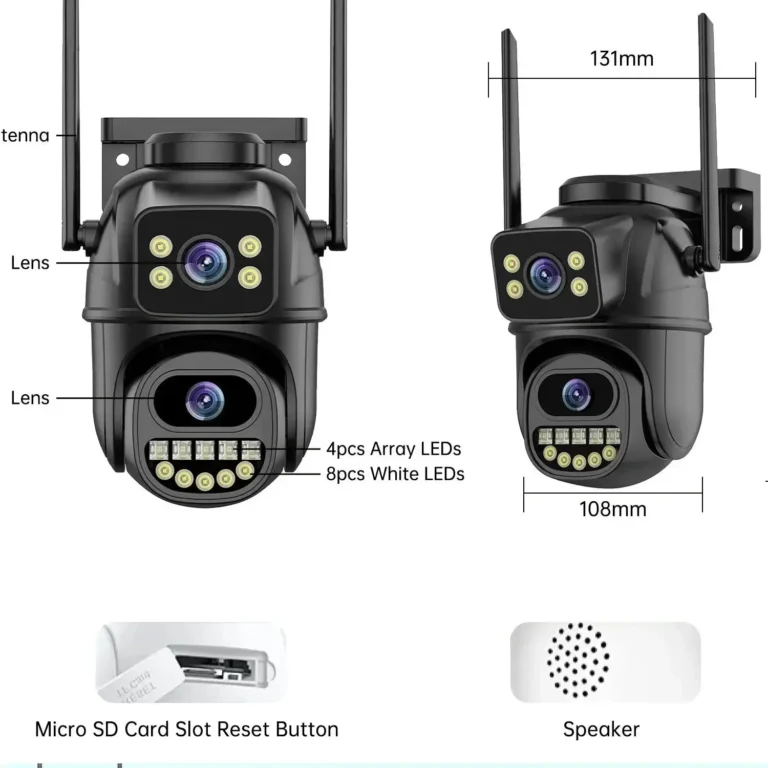9MP 4K xiaolian PTZ Wifi camera front view with dual lenses