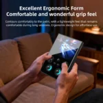 Close-up of ANBERNIC RG477V Type-C charging and controller ports