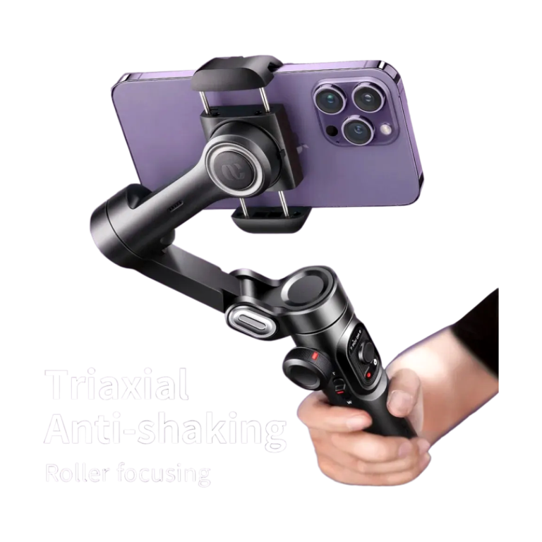AOCHUAN 3-Axis handheld gimbal stabilizer angled view