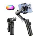 AOCHUAN 3-axis handheld smartphone gimbal with RGB fill light front view