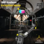AOCHUAN Smart XE gimbal demonstrating vertical shooting mode