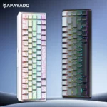 APAYADO A68 gaming keyboard illuminated with multicolor RGB effects