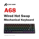 APAYADO A68 68-key wired mechanical RGB gaming keyboard front view