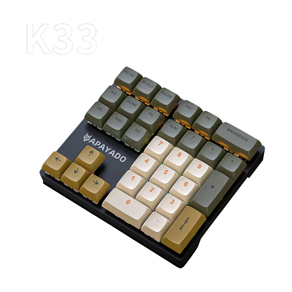 APAYADO K33 Mini 33-Key RGB Mechanical Numeric Keyboard front view
