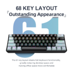 APAYADO K61 61-key compact mechanical keyboard black with RGB lighting