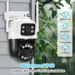 ASECAM PTZ security camera demonstrating pan and tilt function