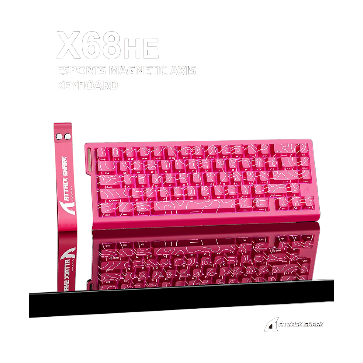 ATTACK SHARK X68HE Magnetic Keyboard Red Wired Mechanical for Pro Gaming 0.01mm Rapid Trigg 8000Hz SOCD/Rs 0.125ms 128K Rate-bg-clean ATTACK SHARK X68HE Magnetic Keyboard Red Wired Mechanical for Pro Gaming 0.01mm Rapid Trigg 8000Hz SOCD/Rs 0.125ms 128K Rate - Image 1
