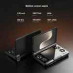 Back view of AYN THOR handheld gaming device in black plastic