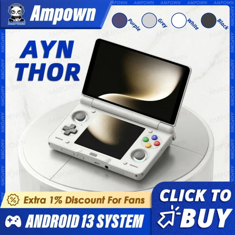AYN THOR handheld game console front view with 6 inch AMOLED screen