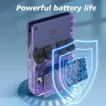 BOYHOM R36S retro console with Type-C charging cable connected