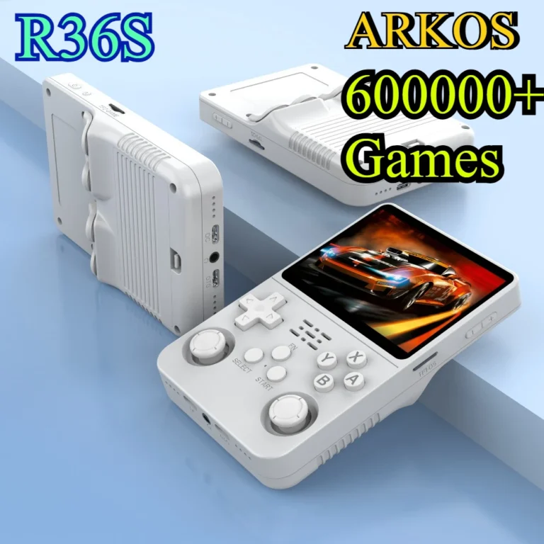 BOYHOM R36S handheld retro game console front view with 3.5 inch IPS display