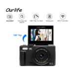 OURLIFE 48MP 4K digital vlog camera front view