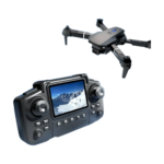 E88 4K camera drone with large screen remote controller on white background