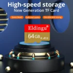 Eldingu TF Card 64GB Class10 A1 memory card angled view