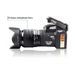 Complete DSLR camera kit with accessories displayed