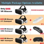 G04EB VR Glasses 3D Virtual Reality Glasses Google Cardboard Box Stereo Mic Headset Helmet for 5.5-7.2" Phone,Support Joystick - Image 6