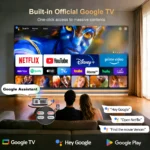 HORLAT T09MAX Google TV 4K Projector 40000Lumens WiFi6 BT5.2 Remote Auto Focus Native 1080P Full HD Home Theater Movie Projector - Image 2