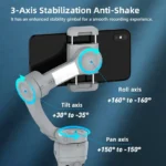 Folded AXNEN HQ6 gimbal showing compact design with fill light