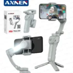 AXNEN HQ6 handheld 3-axis smartphone gimbal with fill light front view
