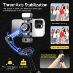 Magnetic fill light attached to smartphone gimbal for enhanced lighting