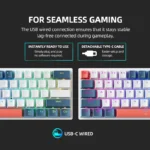K500-B61 Machenike Mini Mechanical Keybaord 60% Form Factor 61Keys Gaming Keybaord Wired Full Key Hot-Swappable RGB Backlit - Image 4