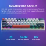 K500-B61 Machenike Mini Mechanical Keybaord 60% Form Factor 61Keys Gaming Keybaord Wired Full Key Hot-Swappable RGB Backlit - Image 6