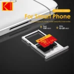 Side angle of Kodak 128GB microSDXC card