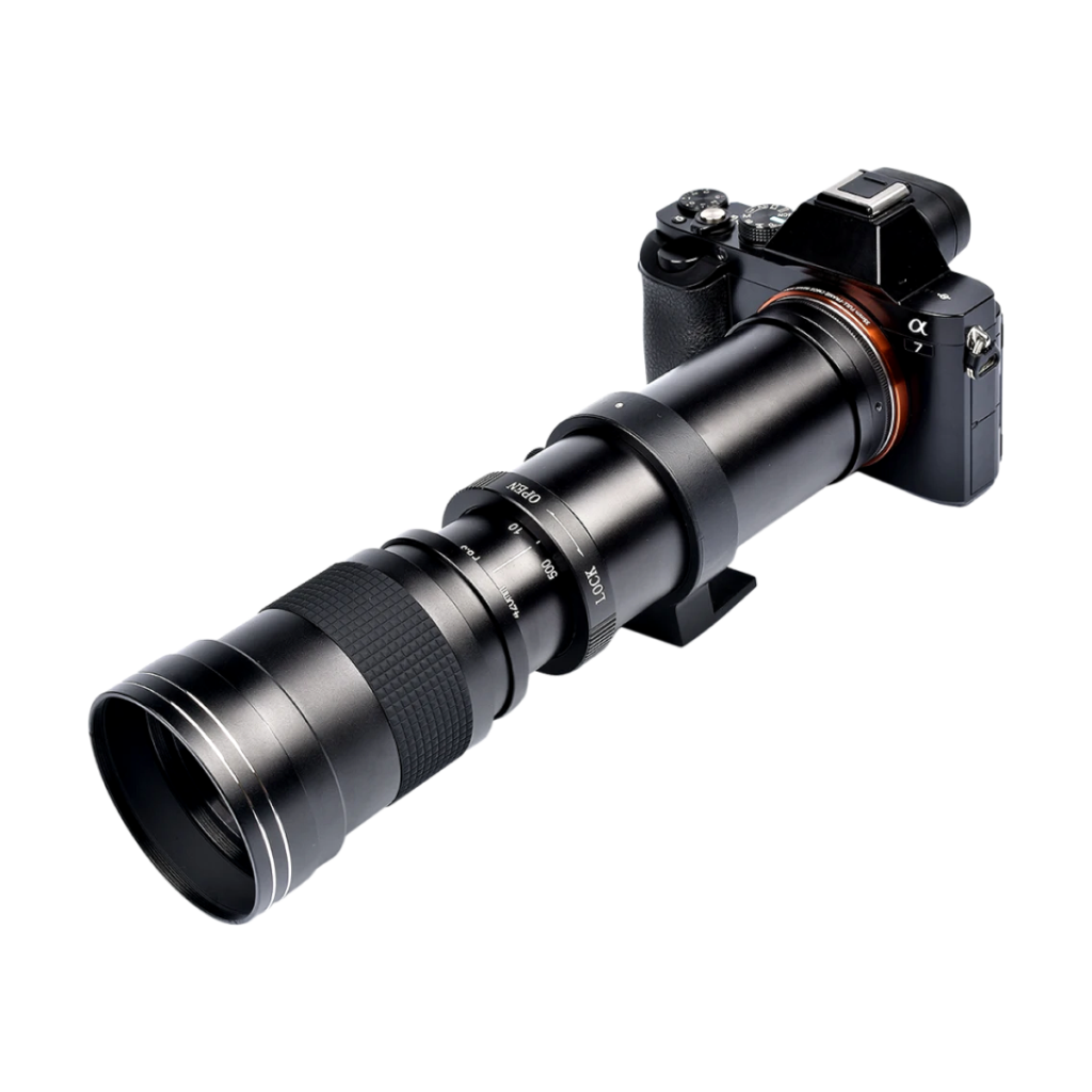 Lightdow 420-800mm f8.3-16 manual telephoto zoom lens front view