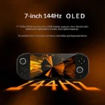 Side angle of MANGMI Pocket Max handheld game console with controls